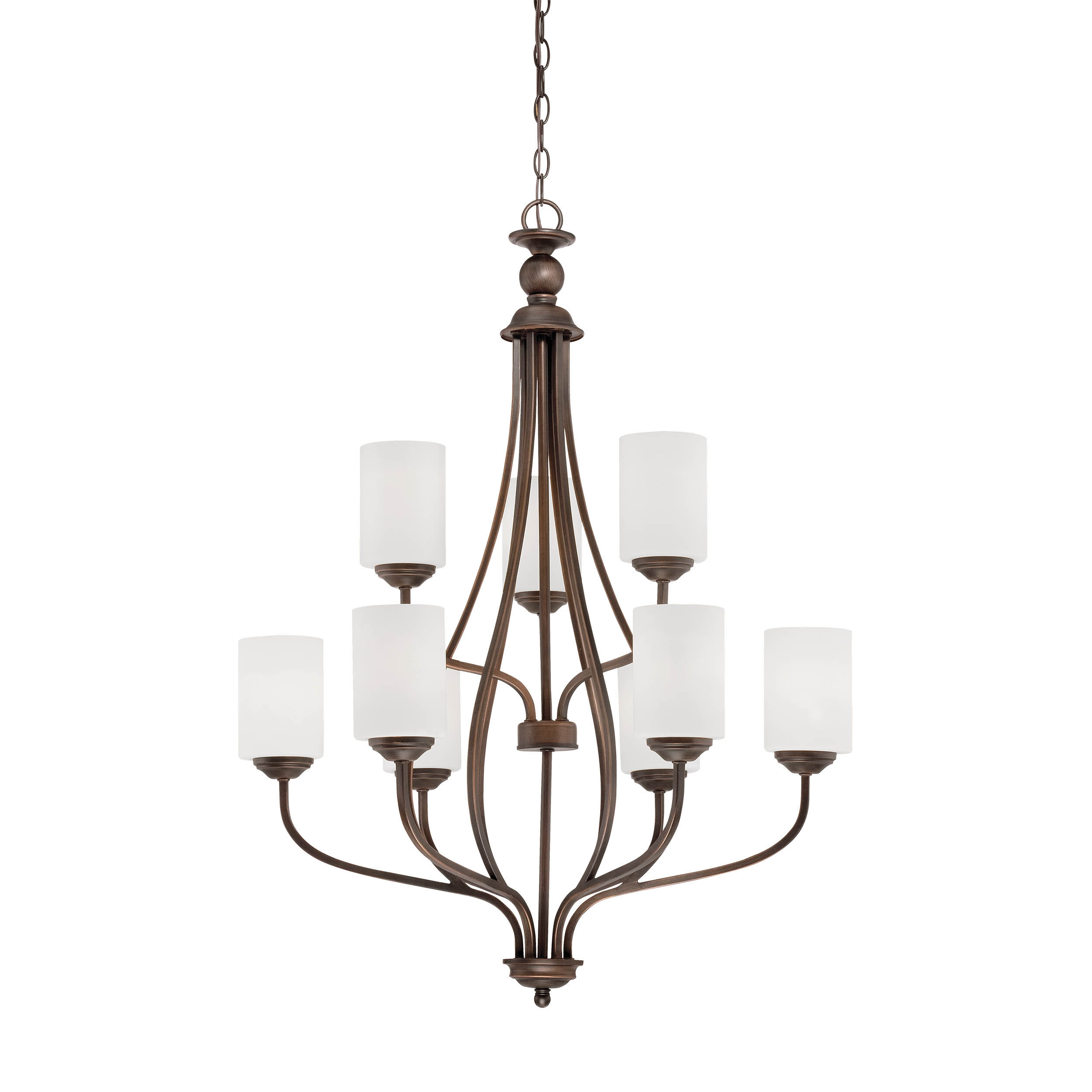 Fleur De Lis Living Thaxted 9 Light Shaded Tiered Chandelier Wayfair
