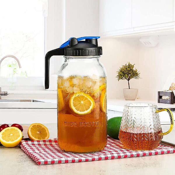 Fruit Infuser Holder Water Beverage Iced Tea Glass Pitcher Wth Removable Lid 2Qt 