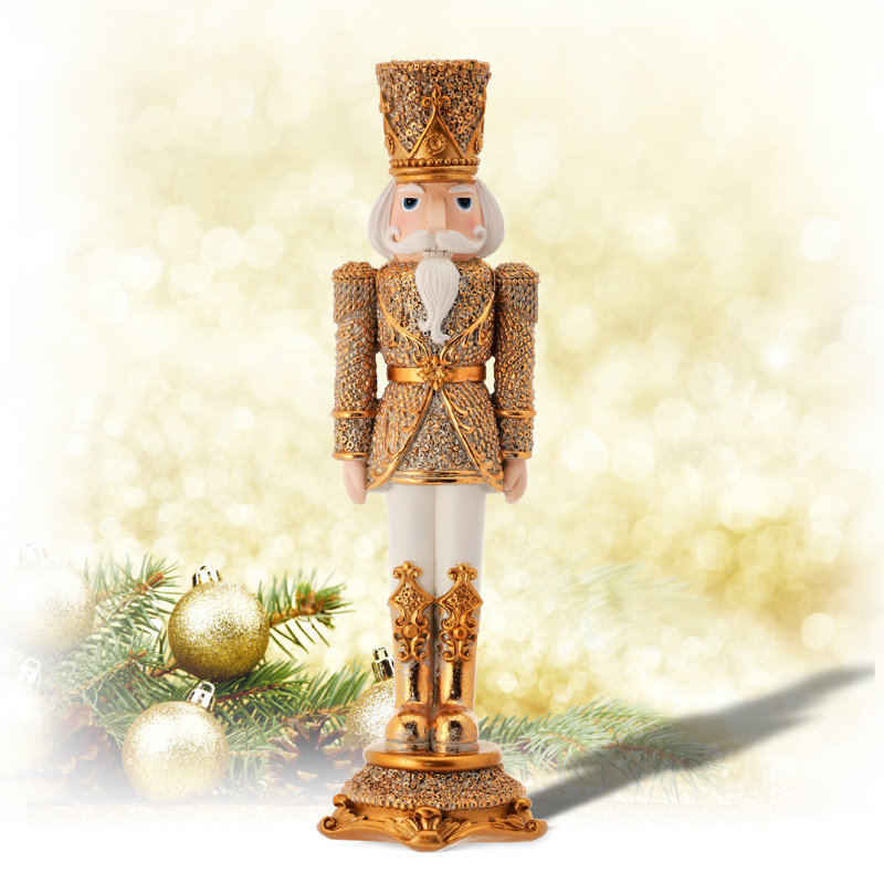 Regency International 13 Inch Diamond Opulent Nutcracker Figurine - Resin Holiday Decor