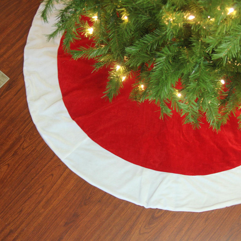 Northlight 60 Traditional Red And Green Velveteen Christmas Tree Skirt Wayfair