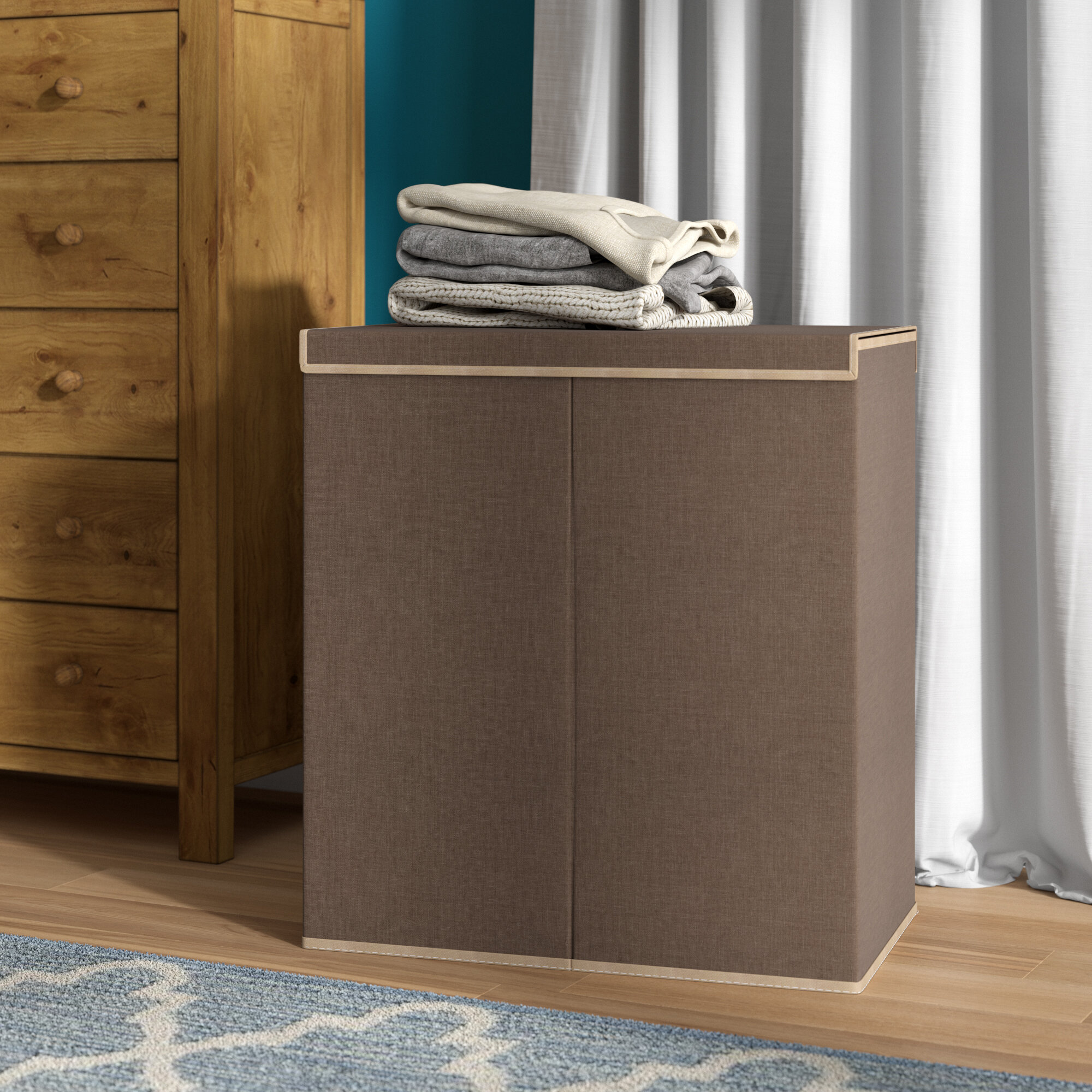 two compartment laundry hamper