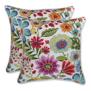Multicolor 16x16 Joyful Creations Pink and Orange Watercolor Pattern Throw Pillow 
