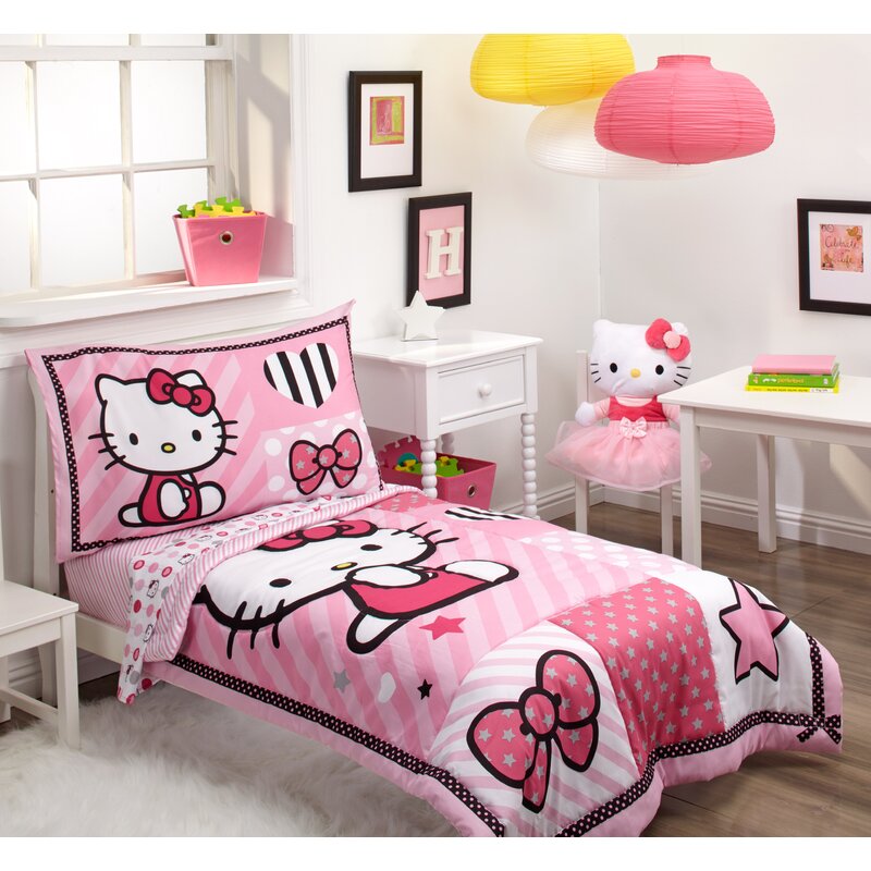 Duvet Cover And Pillowcases Hello Kitty Double Bedding Set