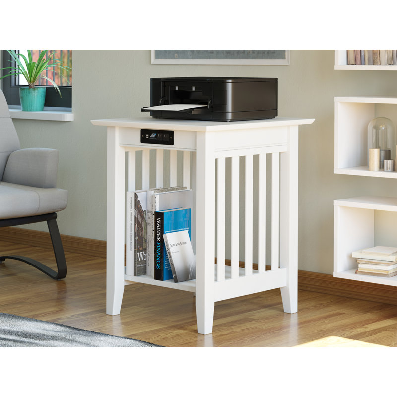 Charlton Home Tollett End Table With Storage And Built In Outlets Reviews Wayfair