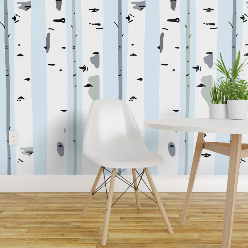 Harriet Bee Fusco Birch Tree Removable Peel And Stick Wallpaper