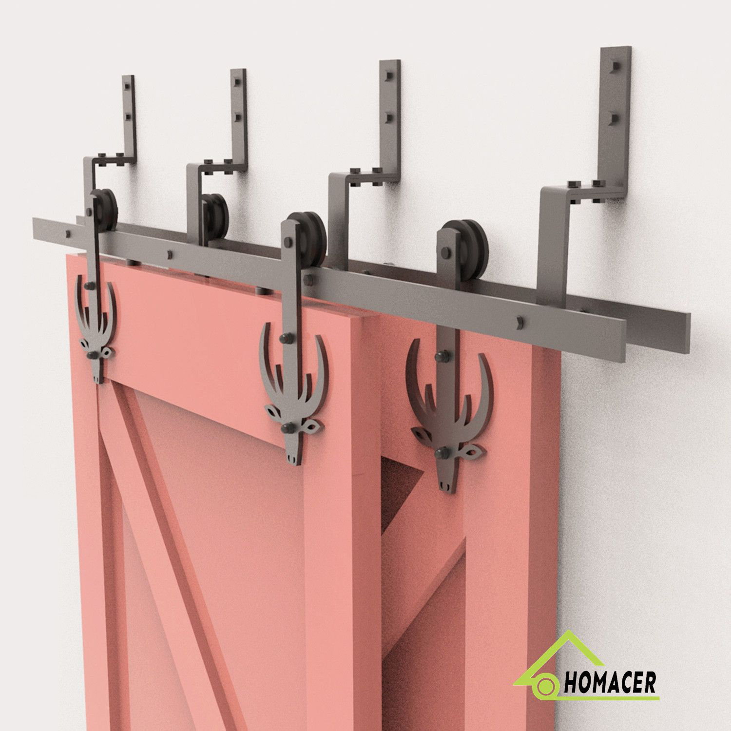 Homacer Bucks Bypass Barn Door Hardware Kit Wayfair