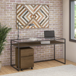 Alcantar Bush Furniture Anthropology Glass Desk And Filing Cabinet