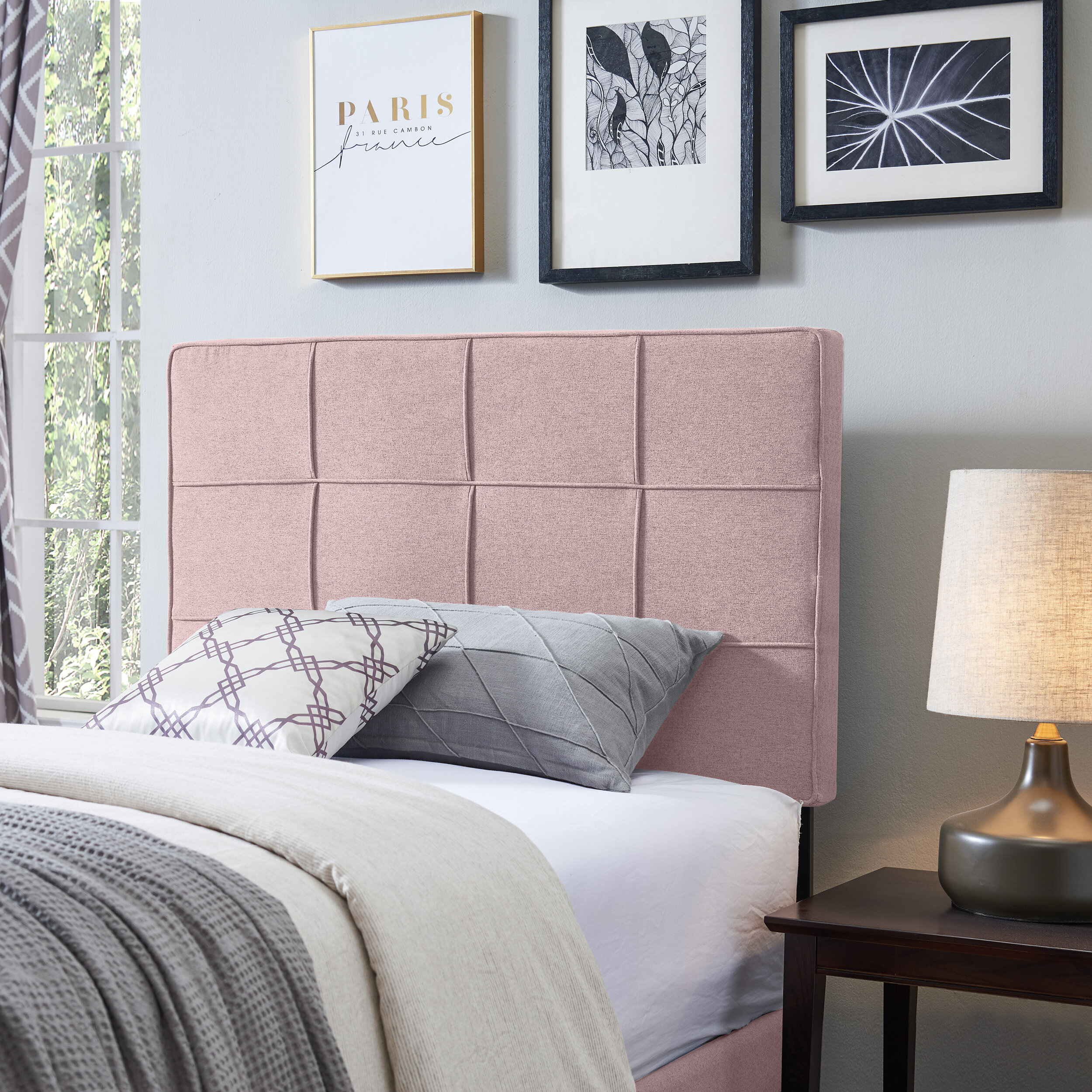 baby pink headboard