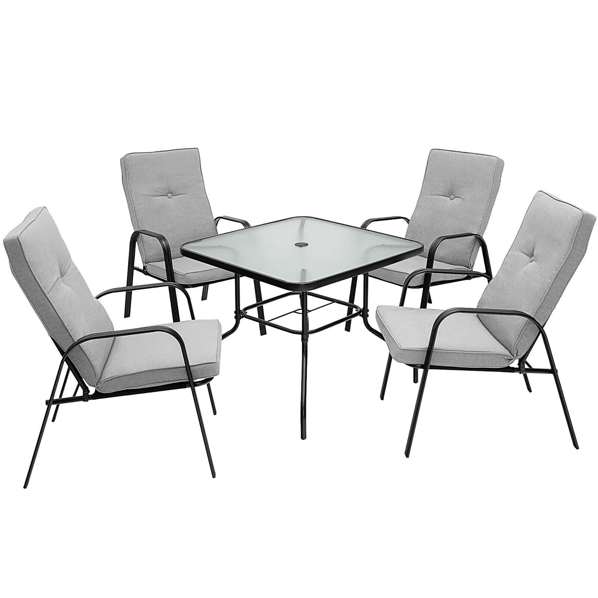 Ebern Designs Decola Glass Outdoor Dining Table Wayfair