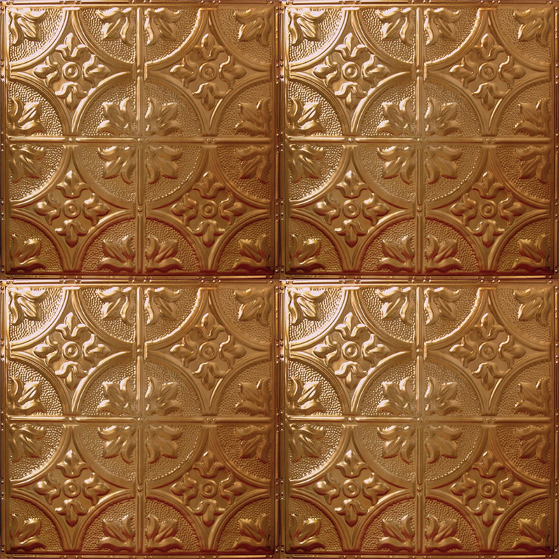Tin 2 ft. x 2 ft. Glue-Up Ceiling Tile in Rustic Copper Translucent