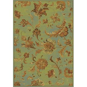 Fernson Aqua Aegean Scroll Area Rug