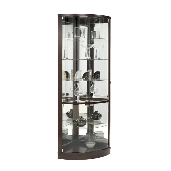 Mayfield Lighted Corner Curio Cabinet Reviews Allmodern