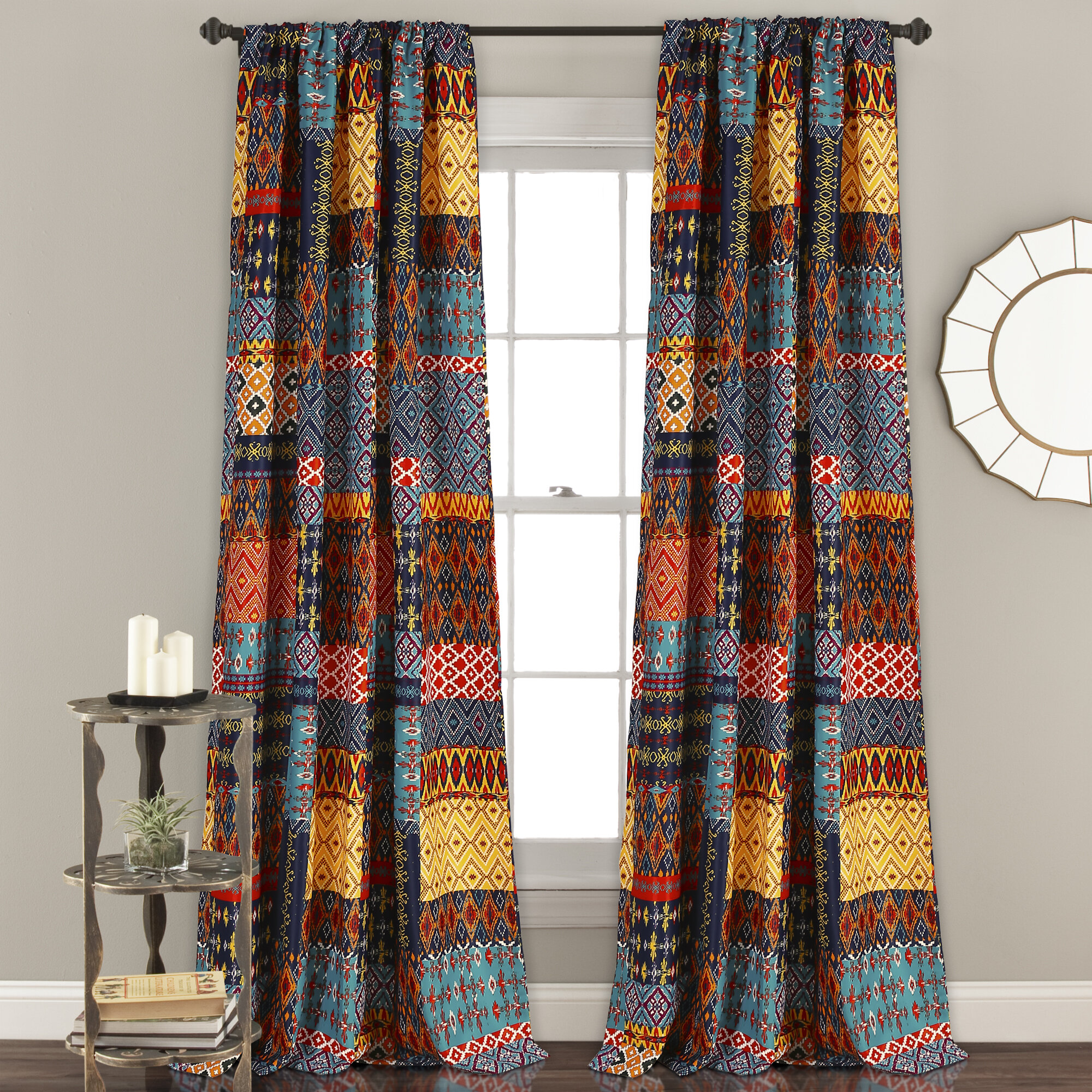 Bold Colors and Patterns Curtain for Living Room