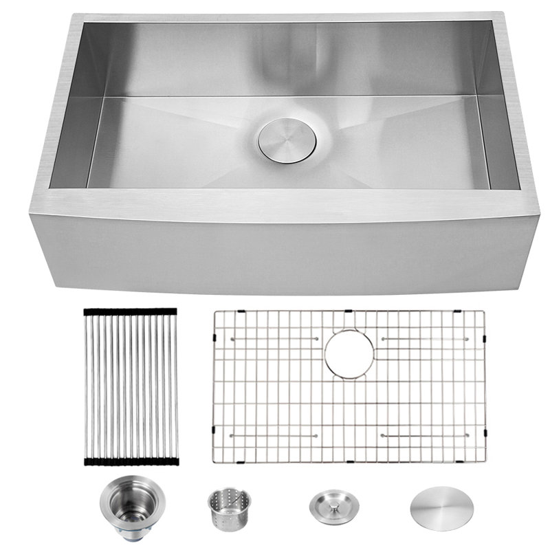 Dimakai Apron Front Stainless Steel 33 L X 20 W Farmhouse