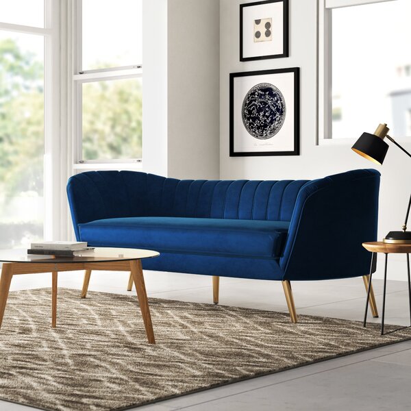 Navy Blue Velvet Sofa | Wayfair