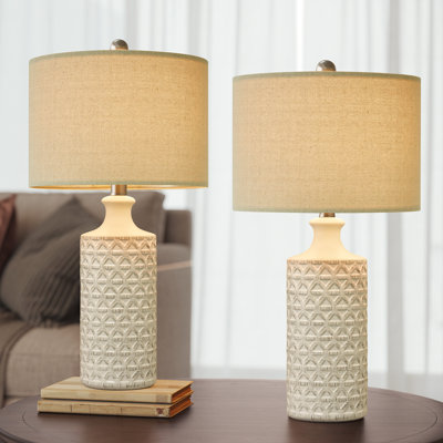 amarchand 24.75"modern ceramic lamp, for living room bedroom, bedside table (bulb not included)