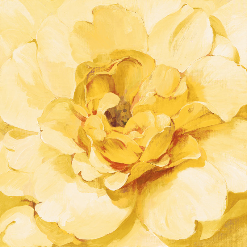 Yellow Peony Size: 12" H x 12" W
