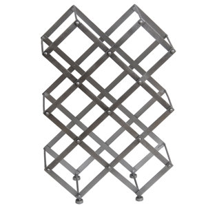 Elmhurst 9 Bottle Floor/Wall Mounted Wine Rack b..