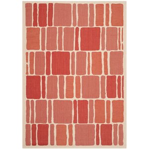 Martha Stewart Blocks Red Area Rug