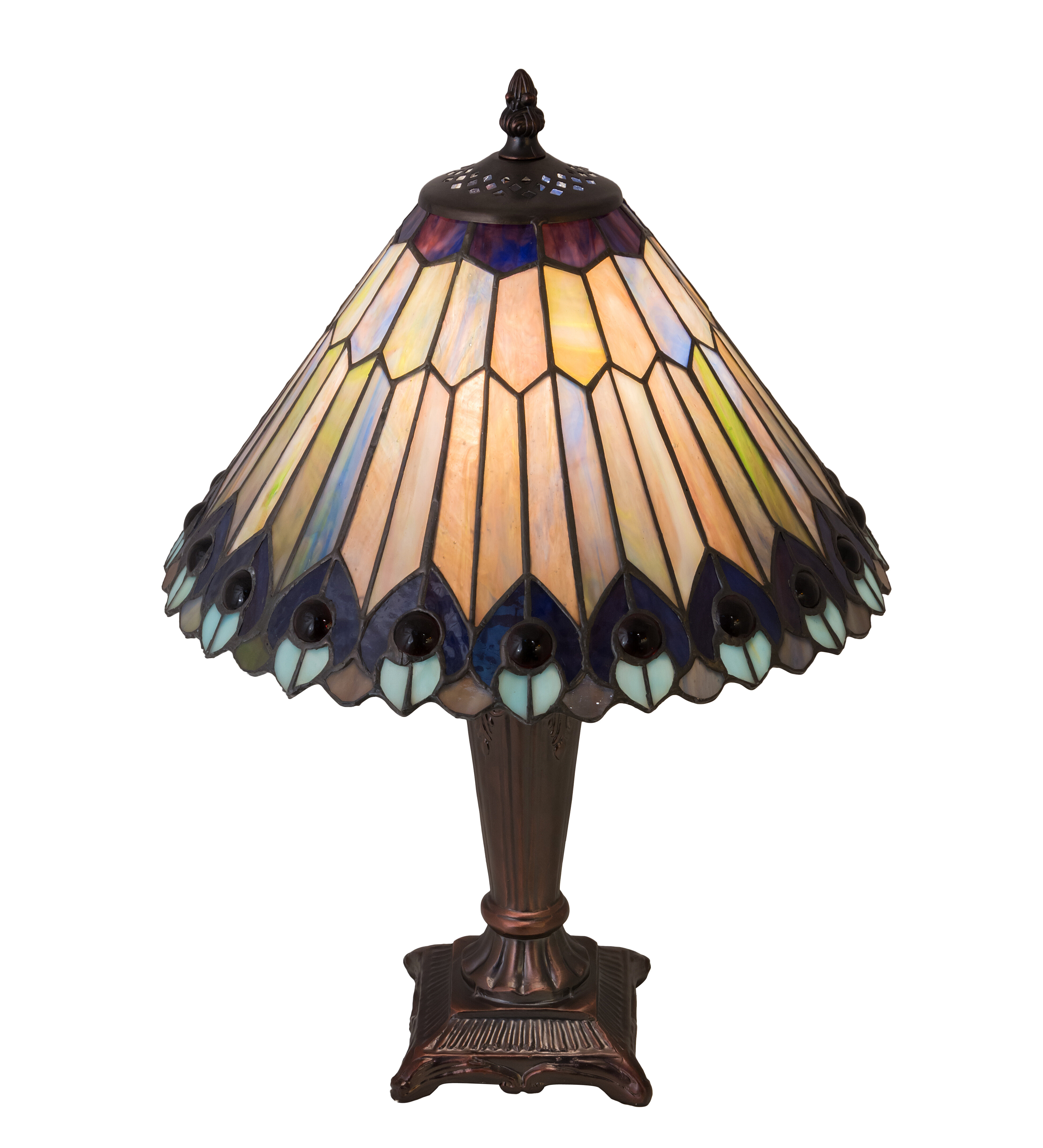 Astoria Grand 17 High Tiffany Jewe Peacock Table Lamp Wayfair