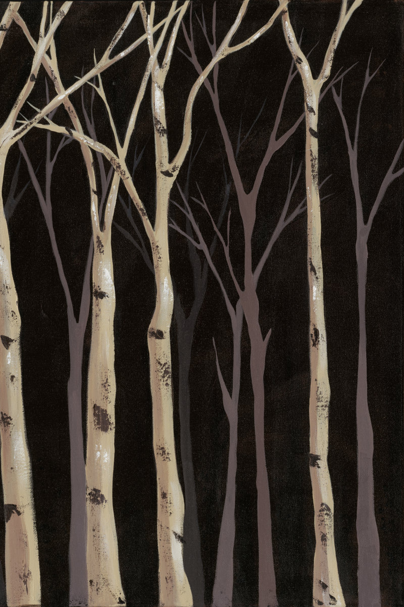Midnight Birches II Size: 30" H x 20" W x 1.25" D