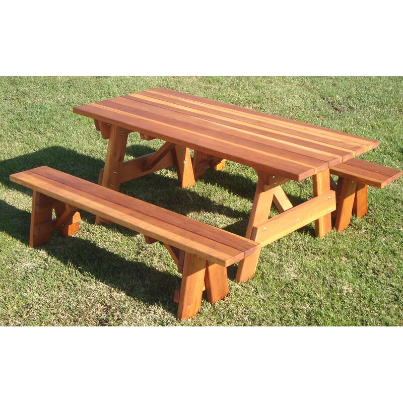 Loon Peak Kensington Solid Wood Picnic Table | Wayfair