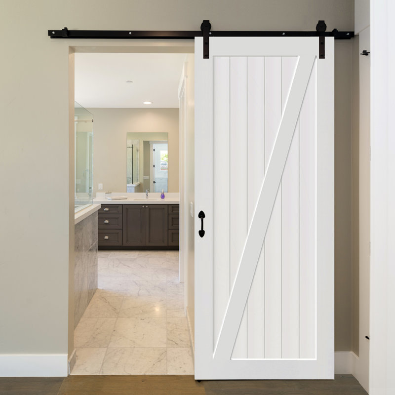 Kiby Paneled Wood Primed Z Rail Barn Door Without Installation Hardware Kit Reviews Wayfair