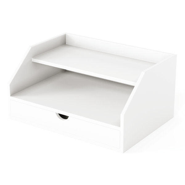 Ballucci 2 Tier Desk Paper Organizer With Drawer Black Wayfair