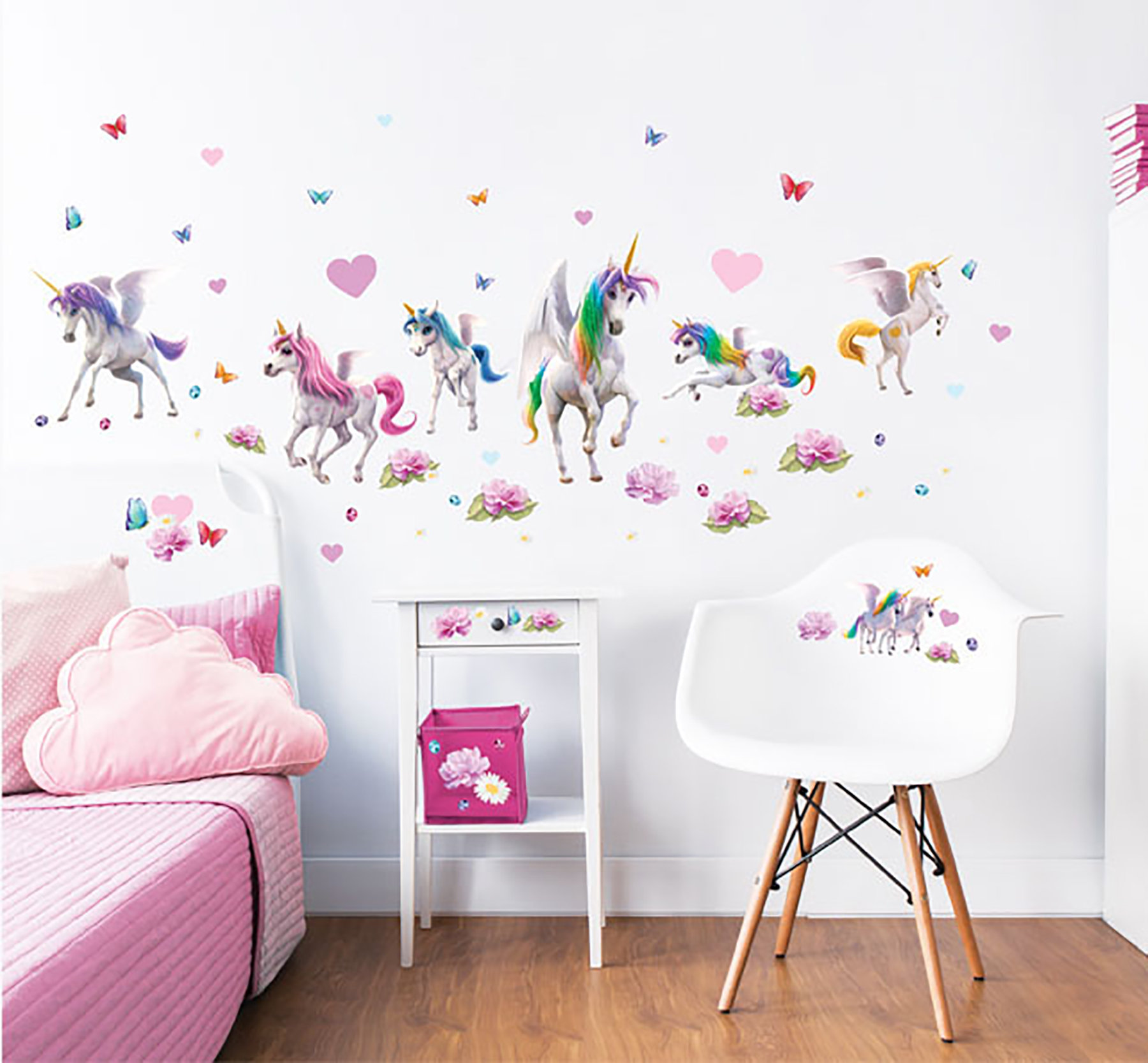Pink Unicorn Wall Sticker Fairy Tale Fantasy Wall Decal Girls Room Nursery Decor available in 8 Sizes X-Small Digital