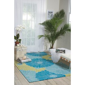 York Hand-Hooked Blue Area Rug