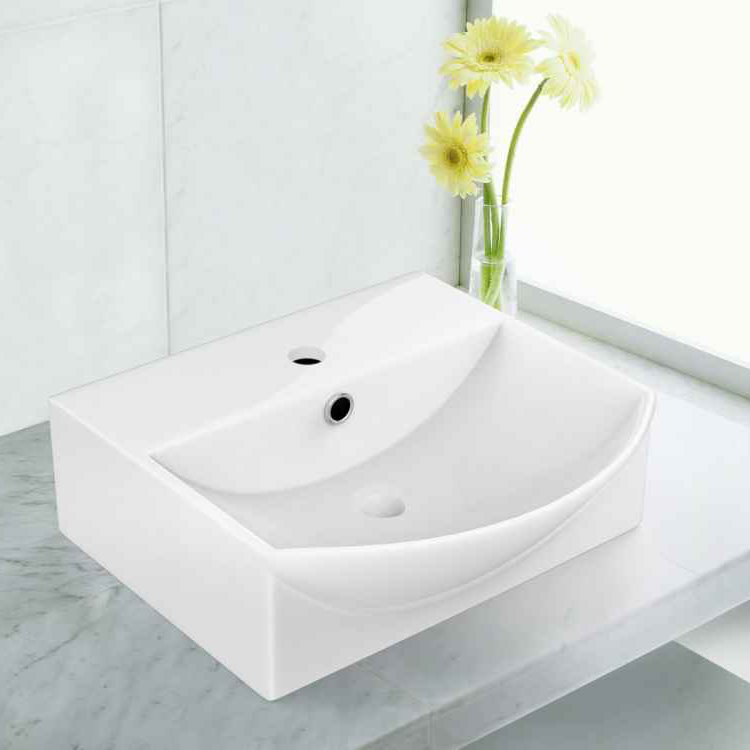American Imaginations Ceramic U Shaped Bathroom Sink With Faucet And Overflow Wayfair