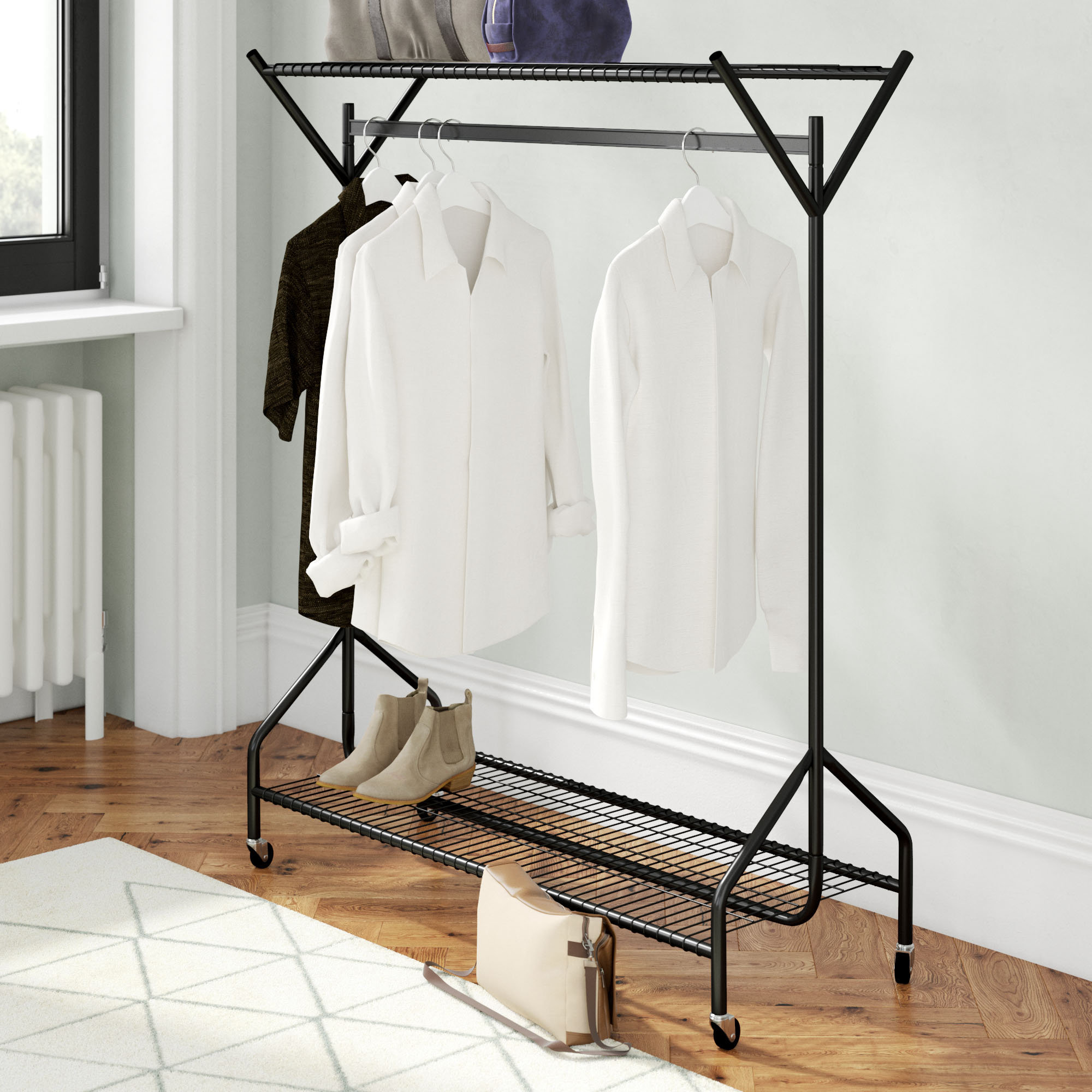 Symple Stuff 120Cm Rolling Clothes Racks & Reviews Wayfair.co.uk