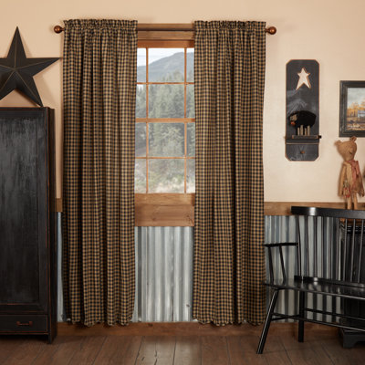 Addie 100% Cotton Plaid Room Darkening Rod Pocket Curtain Panel