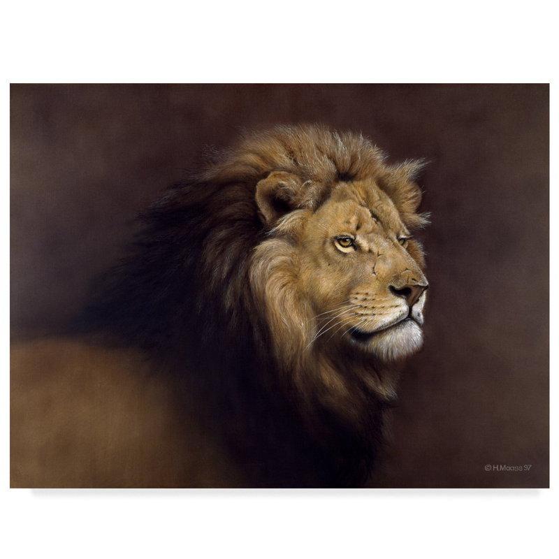 Trademark Art Lion Male Acrylic Painting Print On Wrapped Canvas