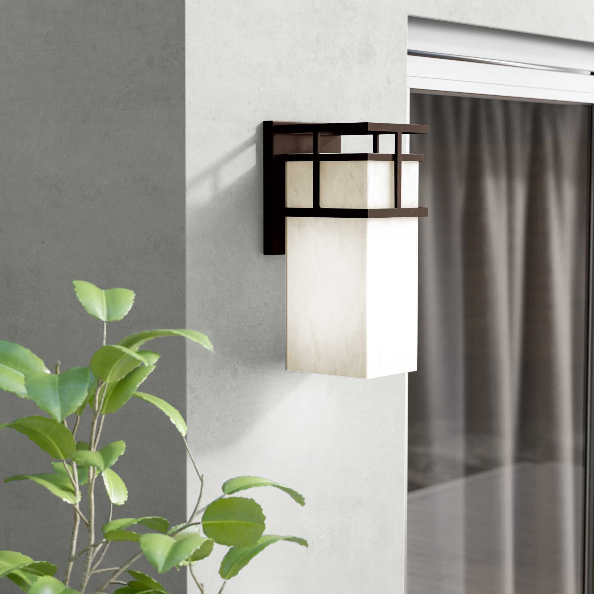 Brayden Studio Genaro Led Outdoor Armed Sconce Wayfair