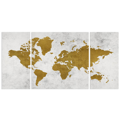world menagerie a premium map graphic art print multi piece image on