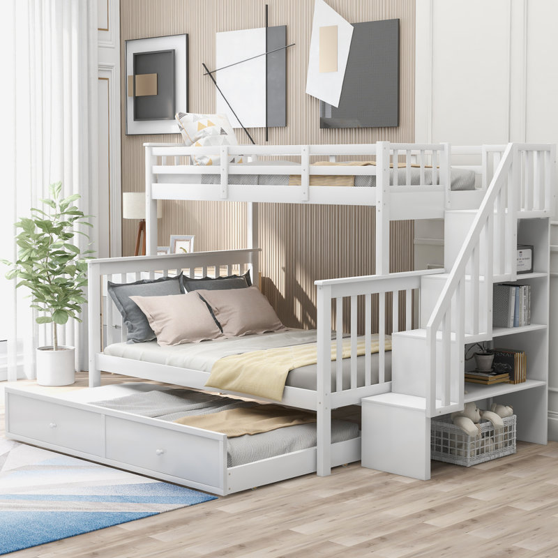 Harriet Bee Danielsville Twin Over Full Bunk Bed With Trundle Reviews Wayfair