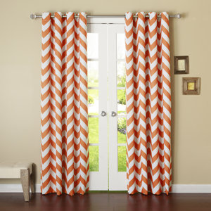 Chaplin Chevron Semi-Sheer Thermal Grommet Curtain Panels (Set of 2)