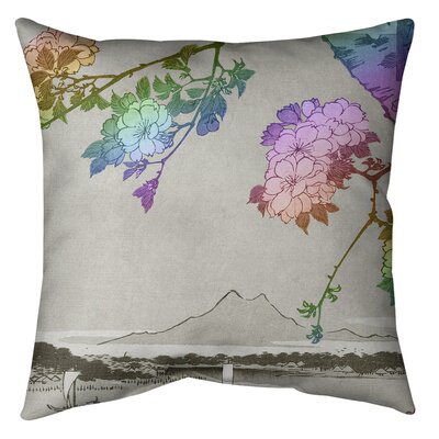 Blossoms over the River Throw Pillow East Urban Home Color: Rainbow, Size: 20