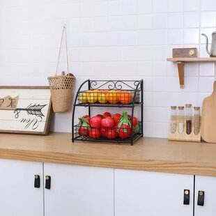 2-Tier Counter Top Rack w/ Colorful Roosters for Spices Fruit or Snacks 
