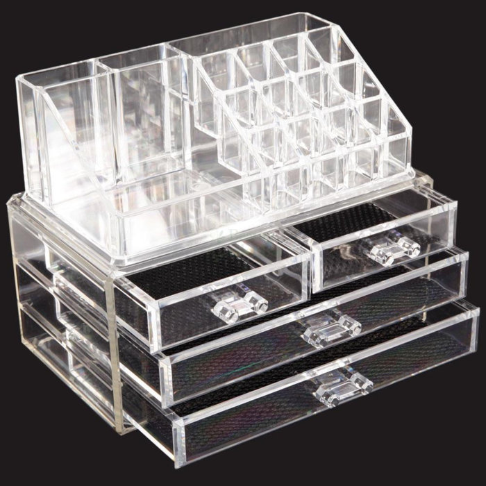 Rebrilliant Multi Check And 4 Drawers Integrated Acrylic Makeup