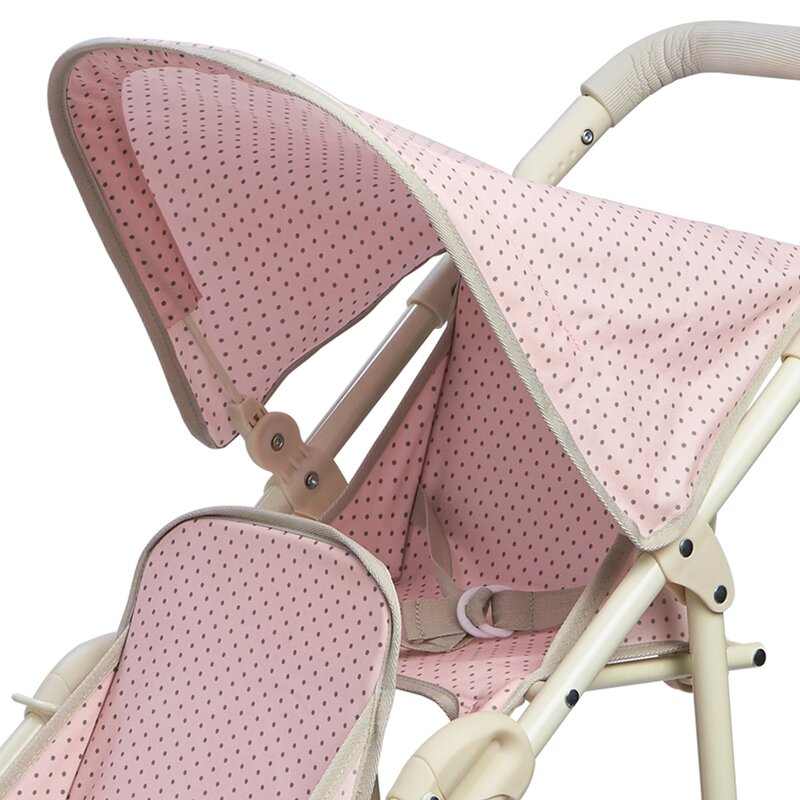 pink stroller & dolls bed twin pack