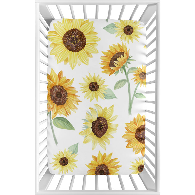 sunflower crib sheet