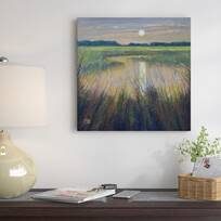 Urban Home Moon Over The Marsh by Kip Decker - Wrapped Canvas Gallery-Wrapped Giclée | Wayfair