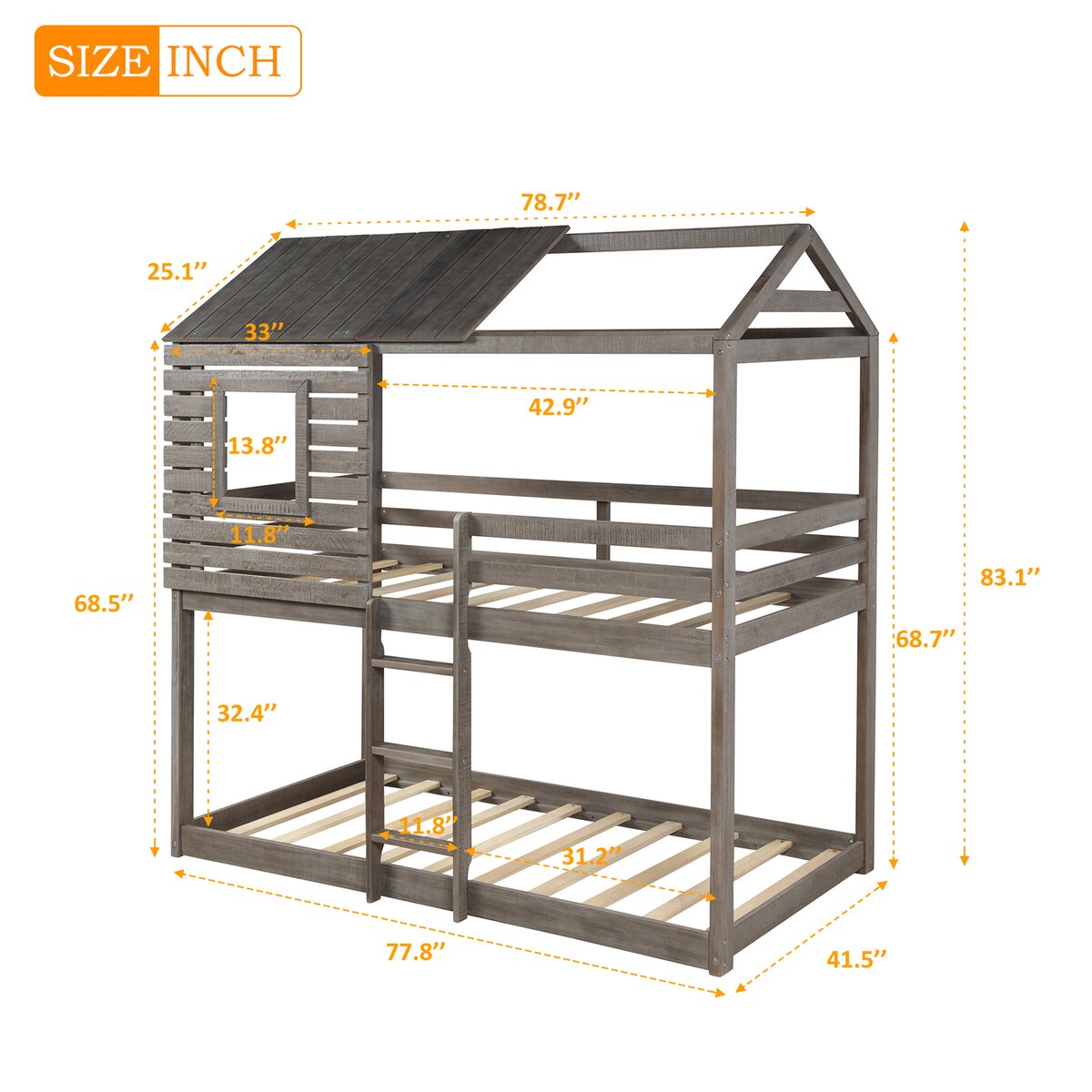 Isabelle & Max™ Tramore Twin Over Twin Solid Wood Standard Bunk Bed by ...