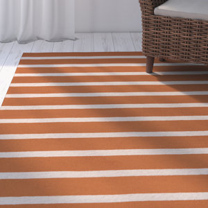 Lyndon Hand-Tufted Orange Indoor/Outdoor Area Rug