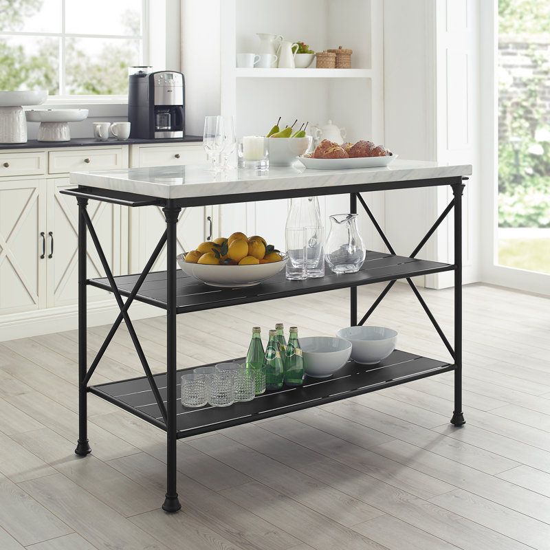 Gracie Oaks Dorcia Kitchen Island With Manufactured Wood Top
