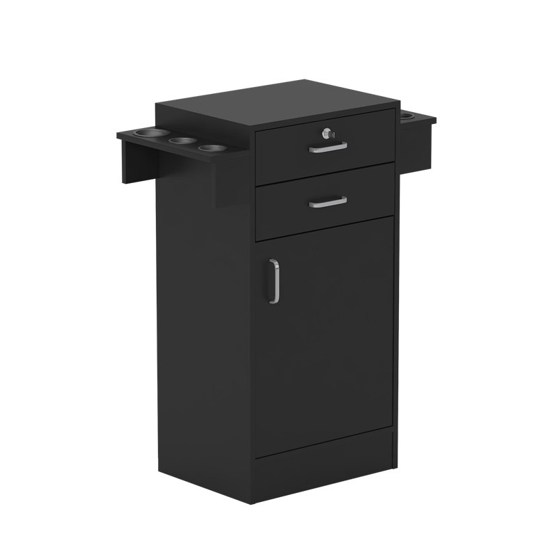 Danio Beauty Salon Storage Station Cabinet Stylist Equipment Drawer Hair Dryer Holder, 35.4'' H X 18.1'' W X 13.8'' D Color: Black