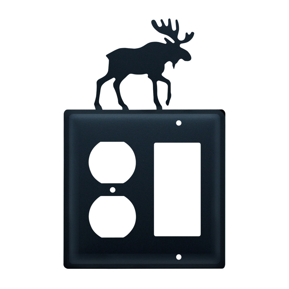 Village Wrought Iron Moose 2 Gang Duplex Outlet Rocker Combination Wall Plate Wayfair