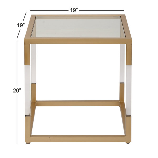 Turrell Metal, Glass and Acrylic End Table